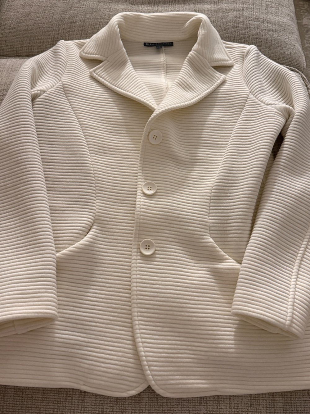 Elliott Lauren Off-White Ribbed Jacket